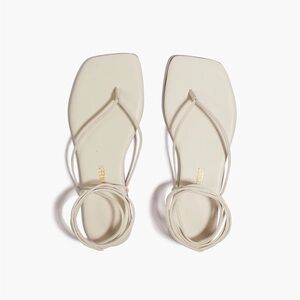 TKEES Square Toe Lilu Cream Strappy Sandals